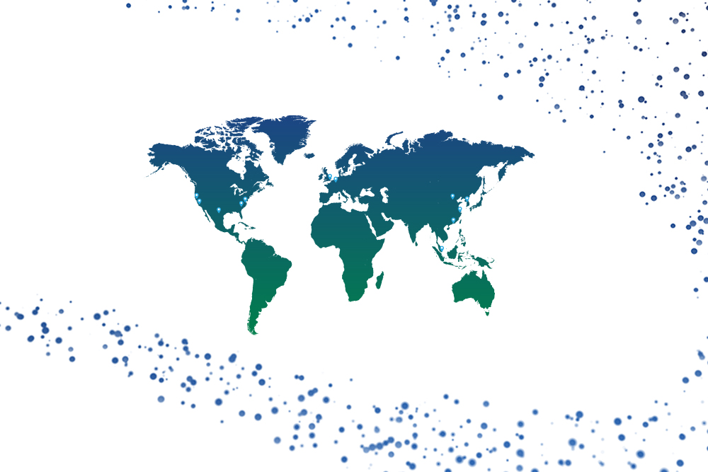 World map showing O'Melveny's office locations